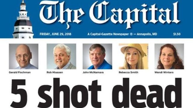 Tiroteo en Maryland: al menos 5 muertos en un ataque «premeditado» en el periódico Capital Gazette