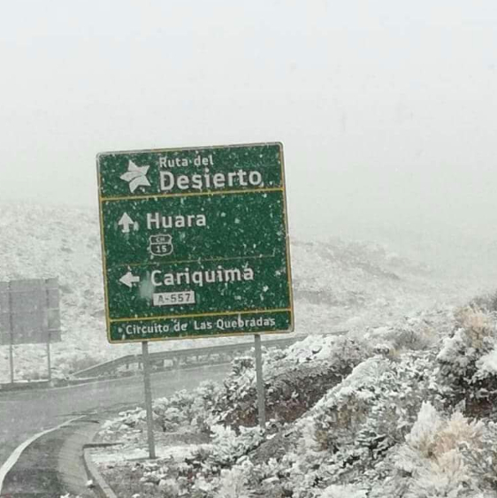 Onemi reporta caída de nieve en Cancosa y Colchane al interior de Iquique