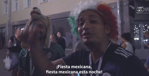 La vibrante celebración de los mexicanos en Moscú tras la victoria contra Alemania