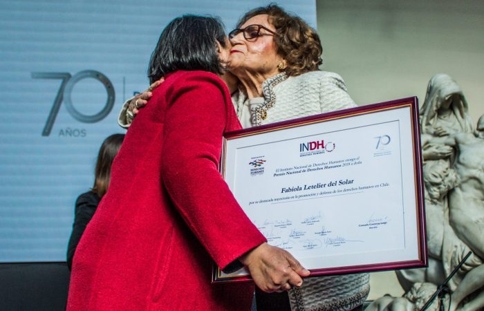 Fabiola Letelier es reconocida con Premio Nacional de Derechos Humanos 2018