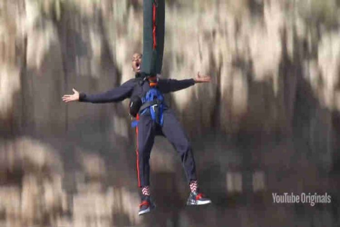 Will Smith celebró su cumpleaños N°50 con un salto en bungee en helicóptero en el Gran Cañón y transmitido en directo por la cuenta de Alfonso Ribeiro