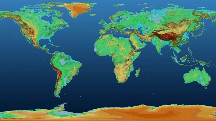 El espectacular mapa en 3D que muestra la superficie de la Tierra como nunca la habías visto