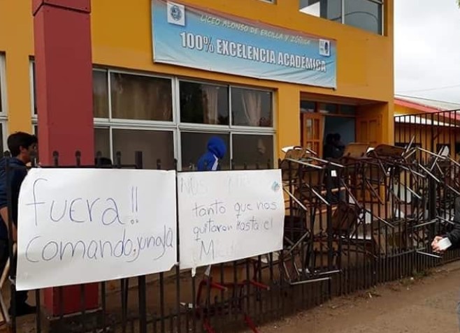 Liceo de Ercilla fue tomado por sus estudiantes en repudio a la muerte de Catrillanca