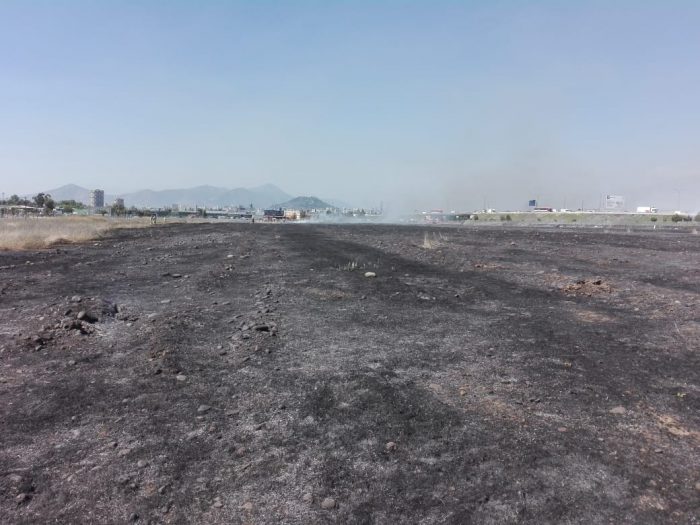 Incendio en Parque Bicentenario de Cerrillos provocó densa columna de humo