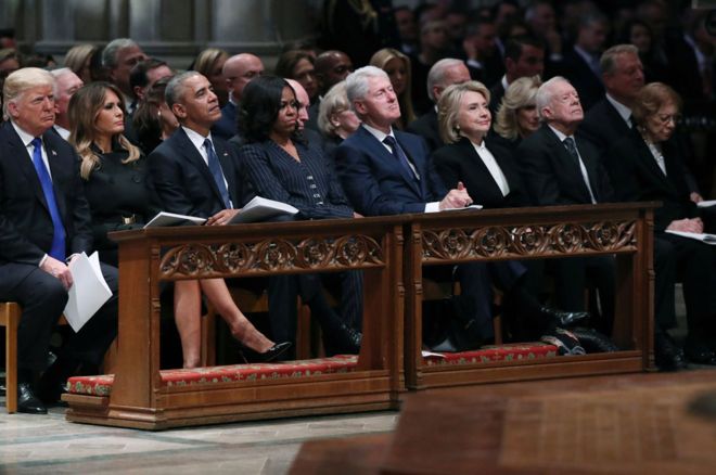 Funeral de George H. W. Bush: las tensiones detrás de la histórica foto de cuatro presidentes de EE.UU. juntos (y otros momentos destacados)