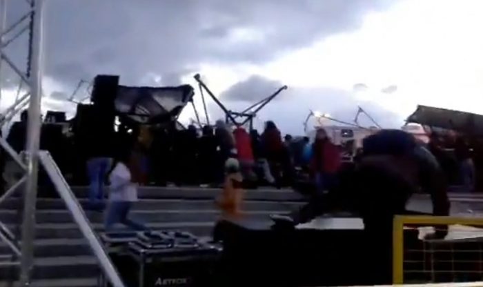 Escenario se desploma tras concierto de Santa Feria en Punta Arenas
