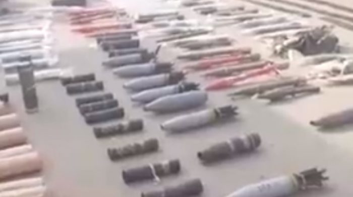 Ejército sirio revela un escondite de municiones escondidos por «terroristas»