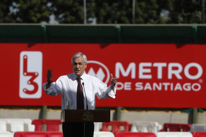 Piñera dio inicio a las obras de extensión de la línea 3 hasta el centro cívico de Quilicura