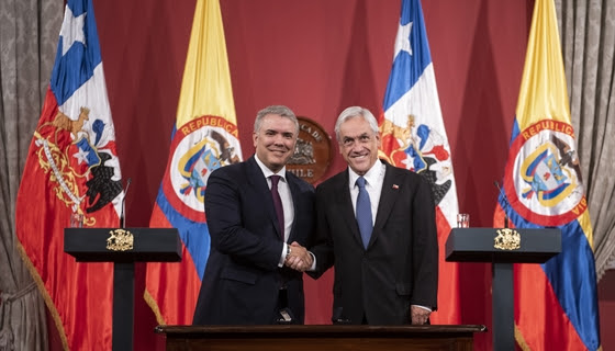 Presidentes de Chile y Colombia firman acuerdos de cooperación en diversas materias