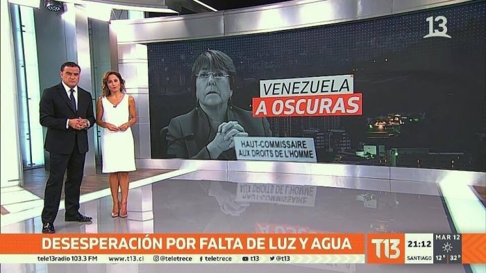 Canal 13 emite aclaración ante error en gráfica sobre Bachelet en Venezuela: acusa «lecturas erradas» de la ciudadanía