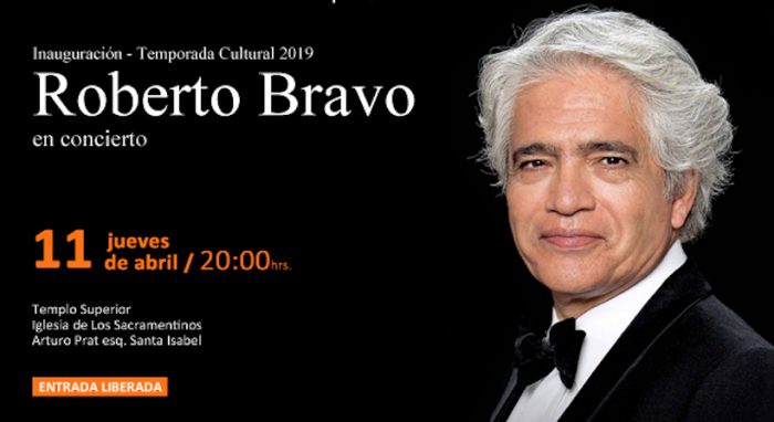 Concierto gratuito de pianista Roberto Bravo en Iglesia Los Sacramentinos