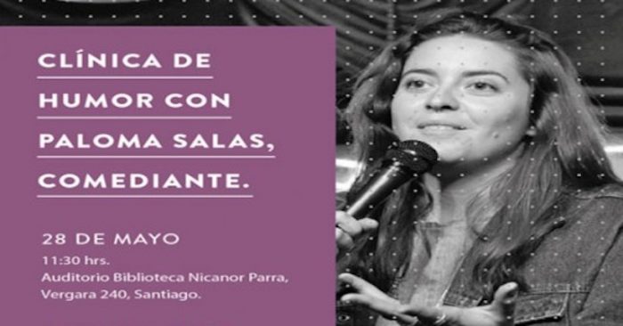 Clínica de Humor con comediante Paloma Salas en Biblioteca Nicanor Parra