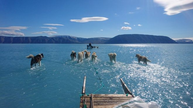 La imagen viral que muestra un «inusual» deshielo en Groenlandia (y preocupa por el cambio climático)