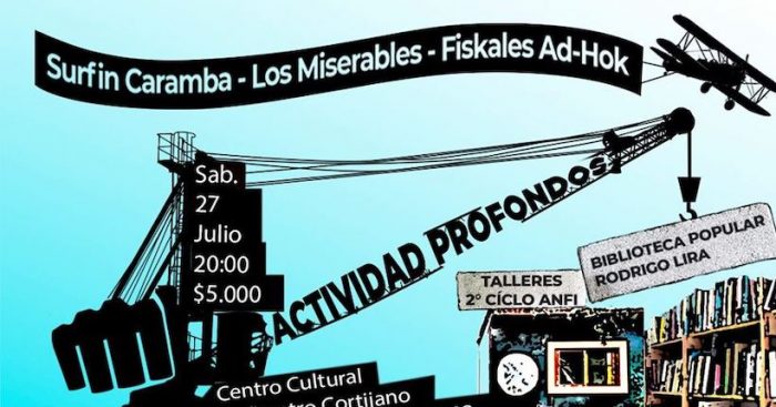 Concierto con Fiskales Ad Hok, Los Miserables y Surfin Caramba en Centro Cultural Anfiteatro Cortijano