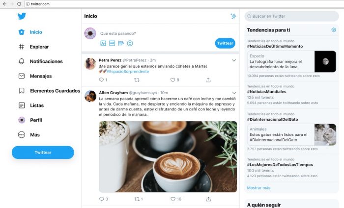 La nueva versión web de Twitter con más opciones de navegación y personalización