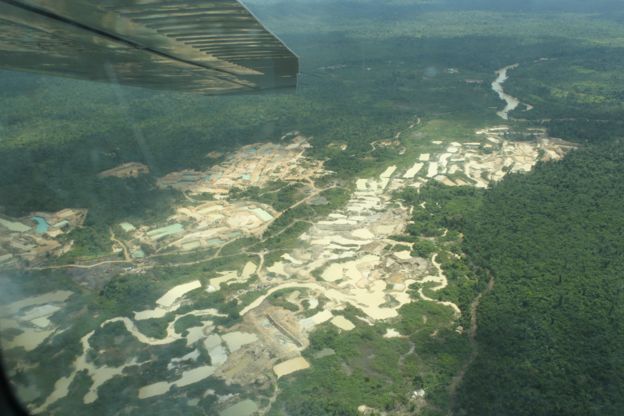 Las imágenes que muestran el enorme avance de la minería ilegal en la Amazonía en solo 7 meses