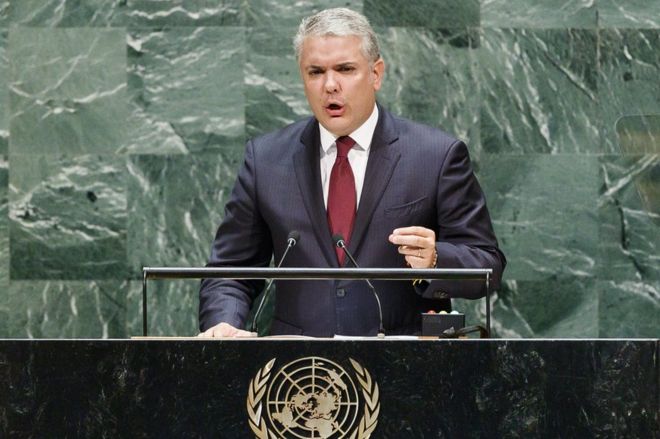 Las polémicas fotos «erróneas» del ELN en Venezuela que Iván Duque presentó ante la ONU para acusar a Maduro