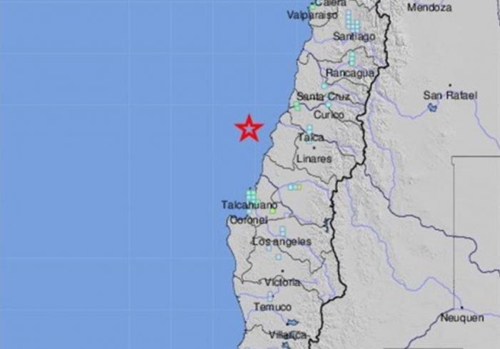 Sismo de magnitud 6,6 sacudió la zona centro y sur de Chile