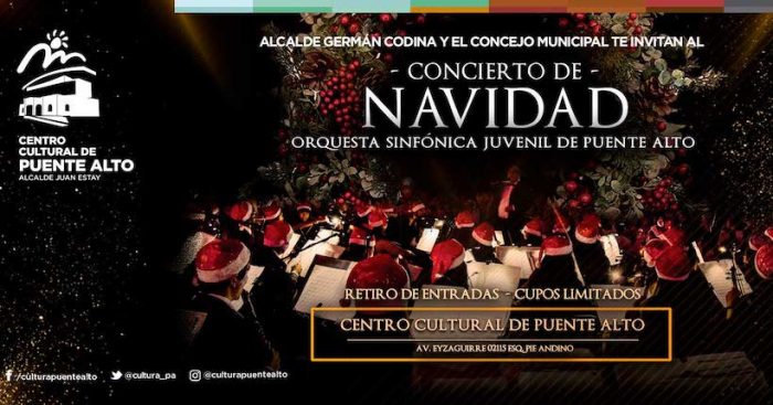 Concierto de Navidad de la Orquesta Sinfónica Juvenil de Puente Alto en Teatro del Centro Cultural de la comuna