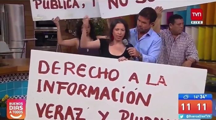 Trabajadores de TVN interrumpen matinal “Buenos Días a Todos” para manifestarse por “incumplimiento de la misión pública”