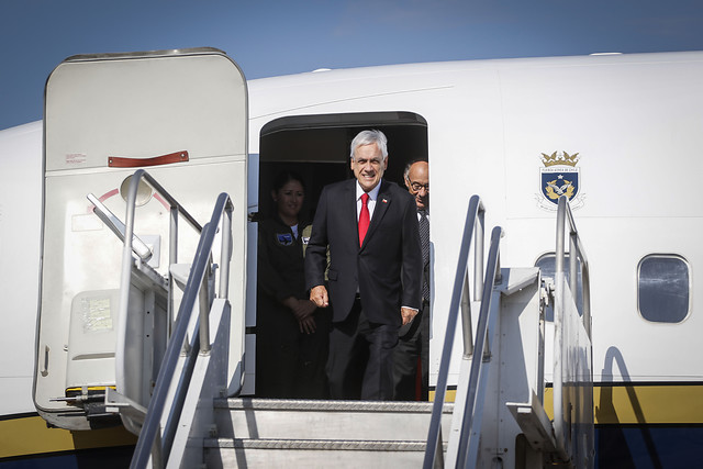 Piñera llega a Uruguay para el cambio de mando en su primer viaje fuera de Chile tras el estallido social
