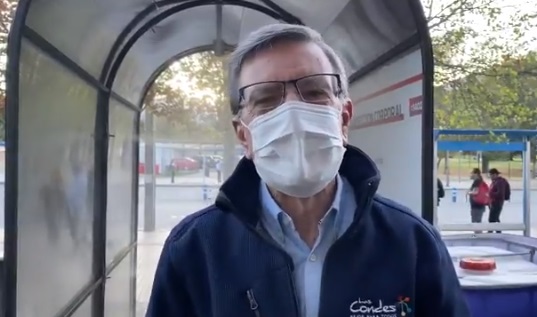 Joaquín Lavín presenta túnel sanitizador contra el coronavirus para la comuna de Las Condes