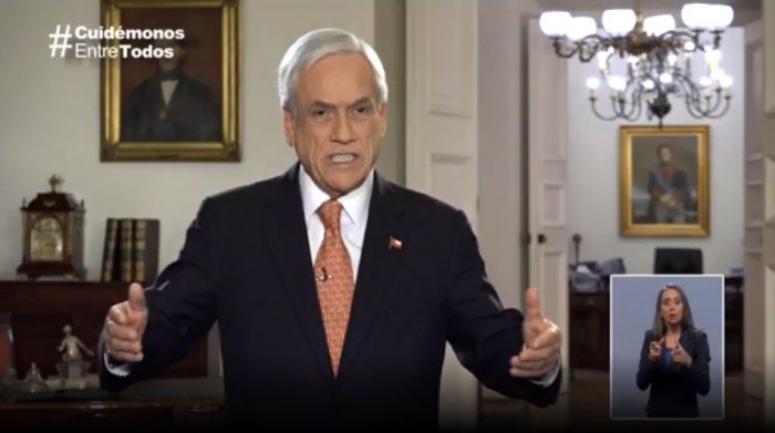 Piñera explica razones de las medidas adoptadas y descarta vuelta a clases el 27 de abril
