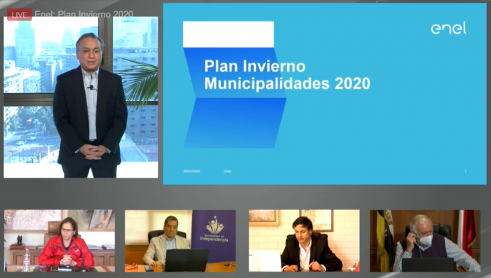 Vía streaming y con cuatro alcaldes de la RM Enel Distribución presentó plan de invierno 2020