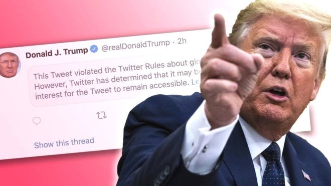 Muerte de George Floyd: Twitter oculta un tuit de Trump por «glorificar la violencia»