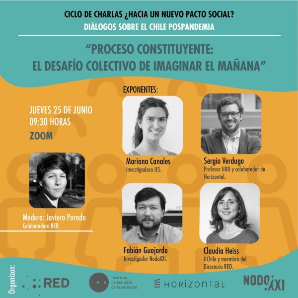 Ciclo de charlas «¿Hacia un nuevo pacto social? Diálogos sobre el Chile pospandemia» finaliza el jueves