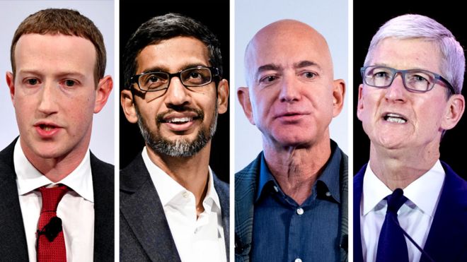 Amazon, Apple, Facebook y Google: las duras críticas ante el creciente poder de las cuatro mayores empresas tecnológicas