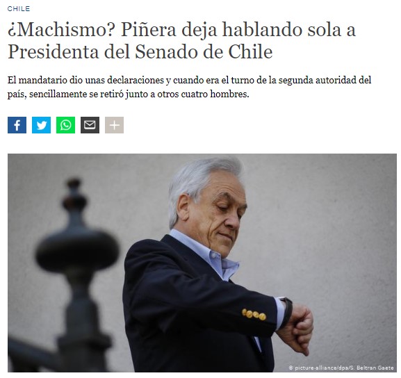 “Piñera deja hablando sola a Presidenta del Senado de Chile”: la mirada de DW al impasse en La Moneda  