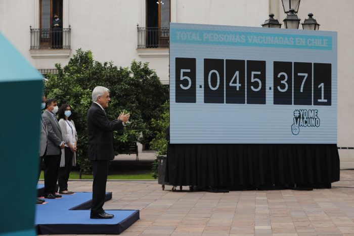 Chile supera las 5 millones de personas vacunadas contra el Covid: Presidente Piñera valora que se logró la meta antes de lo planificado