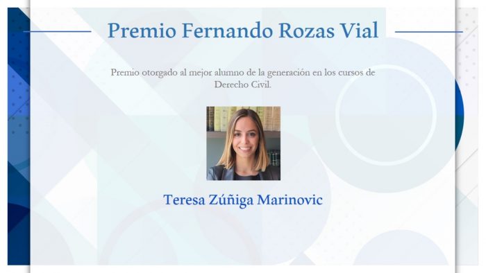 Hija de Teresa Marinovic gana premio a mejor alumna de Derecho Civil de la UC en cátedra que imparte su padrastro, el abogado Ricardo Enrique Alcalde