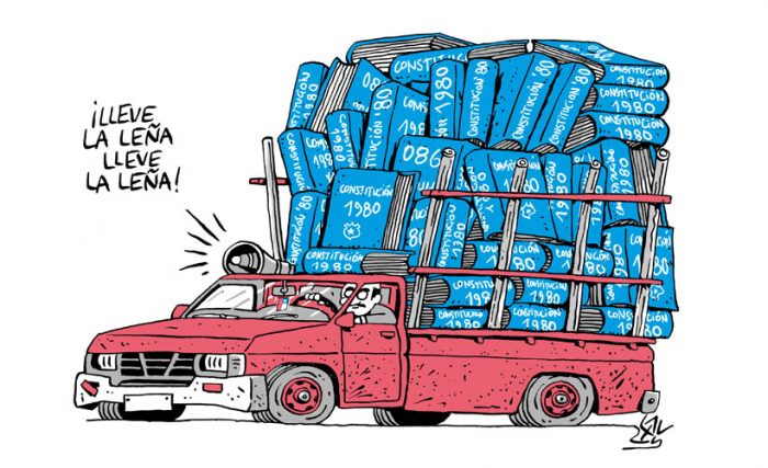Alen Lauzán ilustra «el fallecimiento» de la Constitución del 80