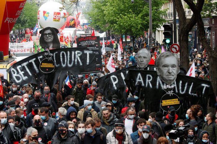 Miles participan de manifestaciones por 1 de Mayo en Francia