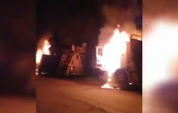 Cuatro camiones resultaron quemados tras nuevo ataque incendiario en Angol