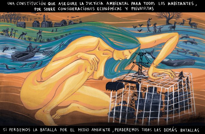 Ilustradora Raquel Echenique pide justicia ambiental en ilustración sobre proceso constituyente