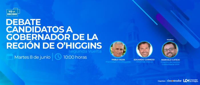 El Mostrador emitirá debate entre Pablo Silva y Eduardo Cornejo, candidatos a gobernador regional de O’Higgins  