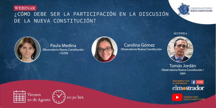 Sigue en vivo seminario: ¿Cómo debe ser la participación en la discusión de la nueva constitución?