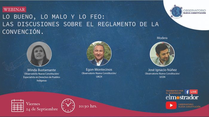 Webinar del Observatorio Nueva Constitución analizará el avance de la votación del reglamento de la Convención