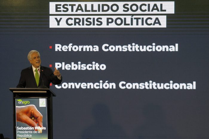 El llamado de Piñera a los convencionales durante su intervención en Enagro: «Deben comprender que una Constitución debe unir al país y no dividirlo»