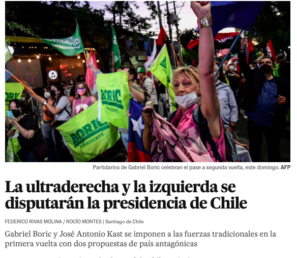 Kast versus Boric: prensa internacional destaca a candidatos “diametralmente opuestos” que disputarán la Presidencia