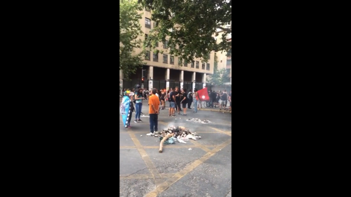Manifestaciones alrededor de Plaza Italia a dos años de la muerte de Mauricio Fredes
