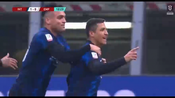 Alexis Sánchez anotó en la clasificación del Inter de Milán en la Copa Italia