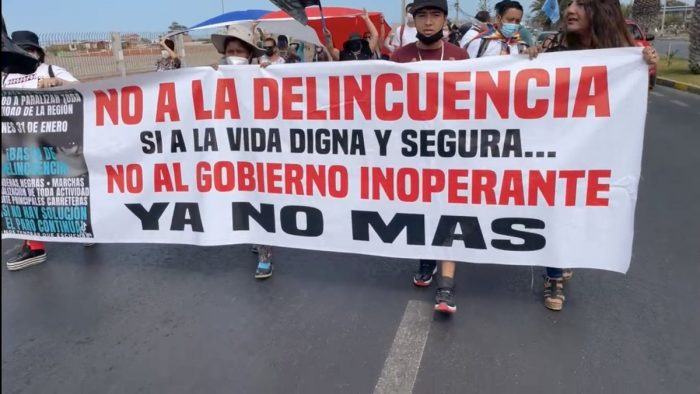 Registran «marcha contra la delincuencia» ante aumento de violencia y homicidios en Arica