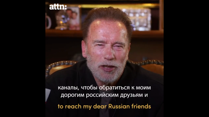 Arnold Schwarzenegger envía un mensaje de aliento para el pueblo ruso y lanza críticas a Putin por invasión a Ucrania