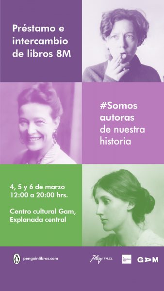 Intercambio gratuito y préstamo de libros de autoras chilenas e internacionales en GAM por conmemoración del 8M