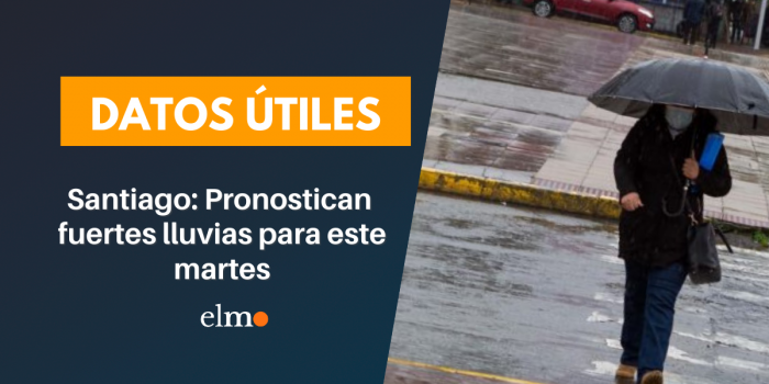 A sacar el paraguas: pronostican fuertes lluvias para este martes en Santiago