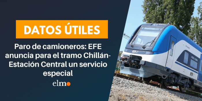 Paro de camioneros: EFE anuncia para el tramo Chillán-Estación Central un servicio especial